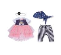 BABY born Outfit pirata con vestito, pantaloni, bandana e benda sull’occhio per bambole da 43 cm