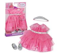 Baby Born Vestito da principessa con abito rosa, tiara e scarpe argentate per bambole da 43 cm