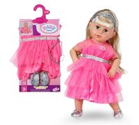 BABY born Set Principessa 43 cm – vestito rosa in tulle, corona e scarpette glitterate