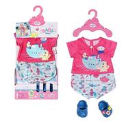 BABY born Pigiama da Bagno con Scarpe 43 cm - per Bambini Dai 2 Anni in Su - Facile per Mani Piccole - Include Completino, Scarpe & Gruccia