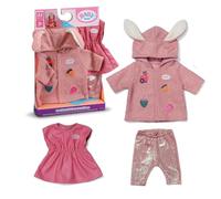 BABY born Set cappotto con vestito, leggings e cappuccio con orecchie per bambole da 43 cm