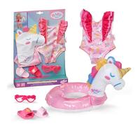 BABY born Set da bagno Unicorno - Abbigliamento per bambole incl. salvagente, costume da bagno e occhiali da sole - Per bambole da 43 cm - Accessori di alta qualità per bambole