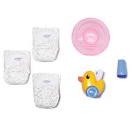BABY born Set di vasino per bambole da 43 cm con pannolini, barattolo di crema e anatra Berta come dispenser di carta, 838365 Zapf Creation