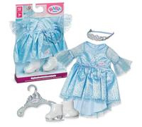 Baby Born Set principesse di ghiaccio con abito glitterato, tiara e pattini, per bambole da 43 cm