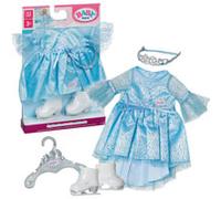 Baby Born Set principesse di ghiaccio con abito glitterato, tiara e pattini, per bambole da 43 cm