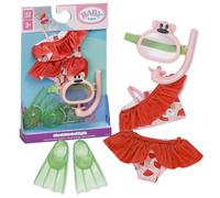BABY born Set snorkeling per bambole 43 cm | Bikini, maschera da sub, pinne, accessorio per bambole da 43 cm