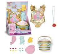 Baby Born Set sorpresa da spiaggia con costume da bagno in stampa sirena, formine di sabbia, sabbia modellabile, secchio e 5 sorprese per bambole da 43 cm
