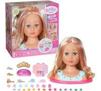 BABY born Sister Testina Principessa 835432 - Testina con capelli biondi e palette per il trucco - Include 32 accessori per capelli - Adatto per bambini da 3+ anni