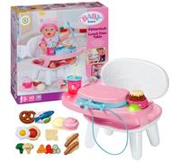BABY born Tavolino da pranzo con funzione luminosa e sonora, con oltre 10 diversi piatti e bevande per bambole da 43 cm, 837009 Zapf Creation