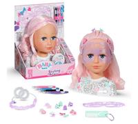 BABY born Testa Creative - Con capelli rosa, pennarelli e oltre 20 accessori - Testa da truccare e pettinare - Dai 3 anni in su