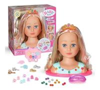 BABY born Testa Principessa - Con lunghi capelli biondi, trucco, spazzola e accessori - Trucco adatto anche alla pelle dei bambini - Dai 3 anni
