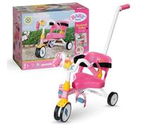 BABY born Triciclo bambole 43 cm – ruote funzionanti, manubrio staccabile, cintura sicurezza – 3+