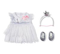 Baby Born Vestito da ballerina con abito in tulle, ballerine argentate e cerchietto per capelli con corona per bambole da 43 cm