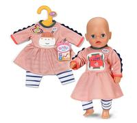 BABY born Vestito giungla 36 cm con maniche lunghe e ippopotamo | Leggings a righe, motivo ippopotamo, adatti a bambole da 36 cm