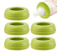 Baby Bottle Collar Rings, Replacement Screw Caps, 2.36x2.36x0.79in Pack 5 Accessories, Leak Proof Design, Food Grade for Baby Feeding, Storage, Daily Use, Care, Spill, Indoor