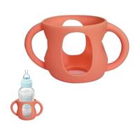 Baby Bottle Sleeve with Handles, Baby Bottle Shock Absorber, Silicone Bottle Protector for Glass, Reusable Baby Bottle Sleeve, Baby Bottle Sleeve for Safe Use, Dishwasher Safe Baby Bottle Sleeve