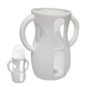Baby Bottle Sleeve with Handles, Baby Bottle Shock Absorber, Silicone Bottle Protector for Glass, Reusable Baby Bottle Sleeve, Baby Bottle Sleeve for Safe Use, Dishwasher Safe Baby Bottle Sleeve