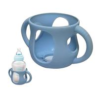 Baby Bottle Sleeve with Handles, Baby Bottle Shock Absorber, Silicone Bottle Protector for Glass, Reusable Baby Bottle Sleeve, Baby Bottle Sleeve for Safe Use, Dishwasher Safe Baby Bottle Sleeve
