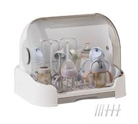 Baby Bottle Storage Organizer - PP ABS 12.4x10.04x9.84 Inches | Baby Bottle Drying Rack with Cover, Portable Nursery Container | Babŷ Bòttle Drying Rack Organizer, Home Travel Daycare Cabinet