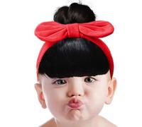 Baby Bowknot Bangs Wig, Toddler Hairpiece Accessory, Elastic Skin-Friendly Headband, Soft Lightweight Design, For Stage Shows, Celebrations, Parent-Child Events