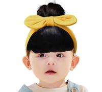 Baby Bowknot Bangs Wig, Toddler Hairpiece Accessory, Elastic Skin-Friendly Headband, Soft Lightweight Design, For Stage Shows, Celebrations, Parent-Child Events