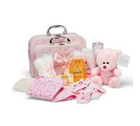 Baby Box Regali Baby Shower Bambina - 15 Regalo Neonata Femmina, Include 2 Valigie Rosa - Set Neonato RegaloNascita, Regali Nascita Bimba - Set Bebe Nascita Femmina - Rosa