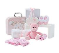 Baby Box Shop Newborn Baby Shower - 9 Baby Essentials per neonati, set regalo per neonati, regalo per neonate, ragazze, regalo per neonati, colore: rosa