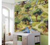 Winnie The Pooh 254x183cm Foto Parati Cameretta Bambini Murale Foresta Verde