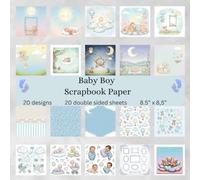 Baby Boy Scrapbook Paper: 20 Cute Designs in Double Sided sheets. Craft Paper for Arts, Card Making, Baby Shower, Origami, Scrapbooking, Decoupage, DIY Projects… 8,5” x 8,5”