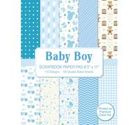 Baby Boy Scrapbook Paper Pad 8.5” x 11”: Blue Pattern Craft Paper |10 Cute Designs | 20 Double-Sided Sheets | Ideal for Scrapbooking, Crafting and Baby Shower DIY