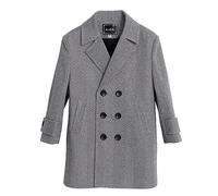 Baby Boys Giacca Antivento Capispalla Caldo inverno per bambini bambino neonato cappotto elegante giacca doppiopetto con colletto dentellato Baby boy girl vestiti wojonifuiliy01 (Grey, 10-12 Years)