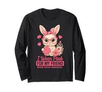 Baby Bunny I Wear Pink for My Friend - Consapevolezza del Cancro al Seno Maglia a Manica
