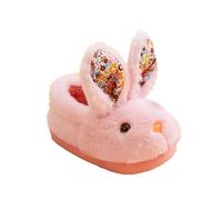 Baby Bunny Slippers Pantofole in peluche per ragazzi Ragazza, Cute Rabbit House Shoes Calde, morbide pantofole in feltro soffici per camera da letto, Colore: rosa., 32 cm EU