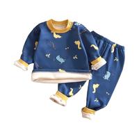 Baby Camouflage Children's Warm Underwear Set with Fleece Thickening Men's Autumn and Winter Fleece Top Warm Pants for Baby Girls Warm Clothes Wedding suit, b, 18-24 Monate