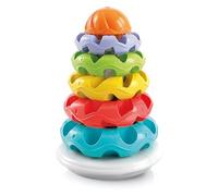 Baby Clementoni - Stacking Rings, Anelli Impilabili, Torre di 5 Anellini, Bambini 6-36 Mesi, Gioco Prima Infanzia Made in Italy, Linea Play For Future, Stimola Manualità e Percezione Visiva, 17103