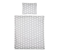 Baby Comfort 2 pezzi copripiumino e federa 80x70 cm per culla / culla / carrozzina a pois grigi Modello 14