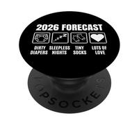 Baby Coming Soon 2026 Forecast Baby Shower Funny New Dad Mom PopSockets PopGrip Adesivo