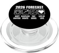Baby Coming Soon 2026 Forecast Baby Shower Funny New Dad Mom PopSockets PopGrip per MagSafe