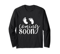 Baby Coming Soon Pregnancy Announcement New Mom Dad Maglia a Manica
