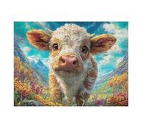 Baby Cow Nature Close Up Puzzle 500 Pezzi Multicolore Paesaggi Classici Rompicapo Sfida Difficile Impossibile Giochi Da Tavolo Familiare Regalo Natale 500 PCS