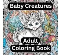 Baby Creatures Adult Coloring Book: 50 pages Fantasy Coloring Adventure with Adorable Baby Creatures, Dragons, and Mythical Beasts