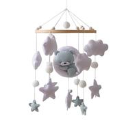 Baby Crib Mobile - 9.06x9.06 inch Adorable Nursery Hanging Decor for Babies, Portable Bassinet Mobiles with Cute Plush Toys, Soothing Crib Toy for Boys and Girls, Bedroom or Walls