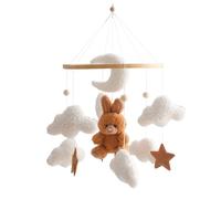 Baby Crib Mobile, Bunny Nursery Decor, 17.72x9.06in Cartoon Toddler Pendant, Authentic Soft Plush Toys, Gentle Rotate Design for Home, Kids Room, Bedroom Nursery