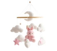 Baby Crib Mobile, Bunny Nursery Mobiles Decor, 17.72x9.06 inches Cartoon Children Bassinet Pendant Toys, Adorable Children Cribs Decoration for Home, Kids Room, Bedroom Ambiance