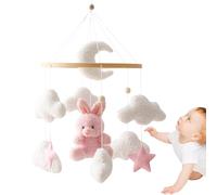 Baby Crib Mobile - Cute Bunny Cot Mobile Per Bambini | Cartoon Baby Bassinet Bunny Mobile Toy Nursery Decorations | Giocattolo Per Cuccioli Di Culla Sospeso Giocattolo Rotazione Per Bambini (Rosa)