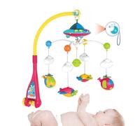 Baby Crib Mobile, Kids Musical Bed Hanging Toy, Lights Projector Function, Soft Melodies and Rotating Design, 19.69x18.9 inches Remote Control Operated for Girls and Boys