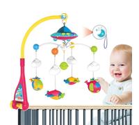 Baby Crib Toy, Musical Projector Mobile, Remote-Controlled Nursery Accessory, with Rotating Light Show Gentle Lullabies, for Stimulation, Bedtime Relaxation, Sleep Training in Boys Girls