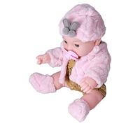 Baby Doll Alla Moda con Corpo Morbido, Giocattolo per Bambini, Realistica Ragazza Bianca Rinata da 12 Pollici per attività Familiari (Q12G-003C-026 velluto rosa)