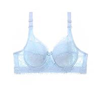 Baby Doll Intimo Donna-Reggiseno da Donna Sexy in Pizzo con Reggiseno Regolabile Coppia di Biancheria Intima Sottile per Coppa del Seno (Light Blue, 40)