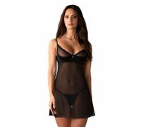 Obsessive Stelisa Chemise & Thong Black XXL/XXXL